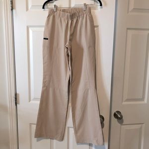 Khaki colored scrub pants
